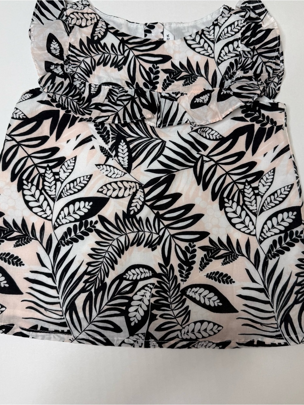 Janie and Jack Girls Pink Tropical Leaves Top
